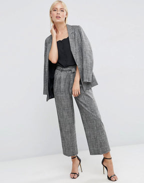 Relaxed Workwear Check Culotte Trousers