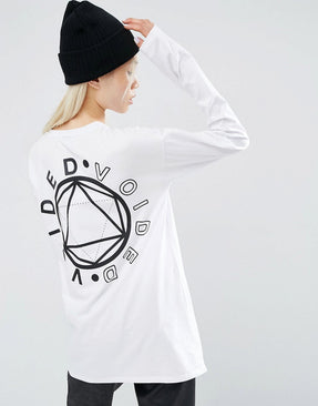 T-Shirt In Longline Fit With Logo And Long Sleeve